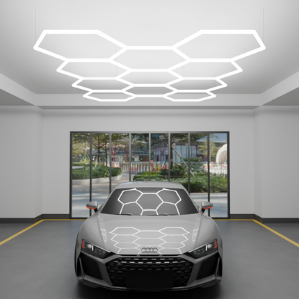 MINT LIGHTING | LED HEXGRID LIGHTING SYSTEM - 4.12m x 2.97m / 13.53ft x 9.74ft - 11 Grid