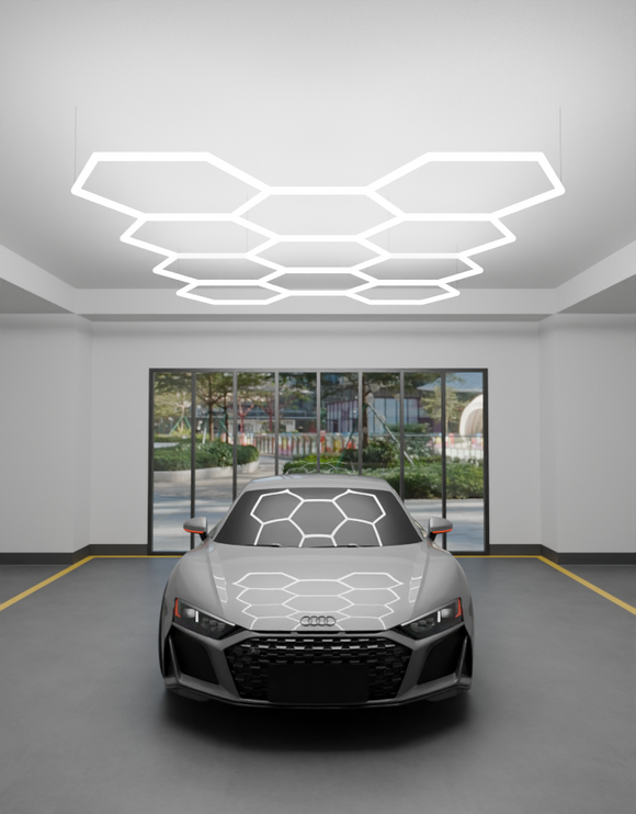 MINT LIGHTING | LED HEXGRID LIGHTING SYSTEM - 4.12m x 2.97m / 13.53ft x 9.74ft - 11 Grid