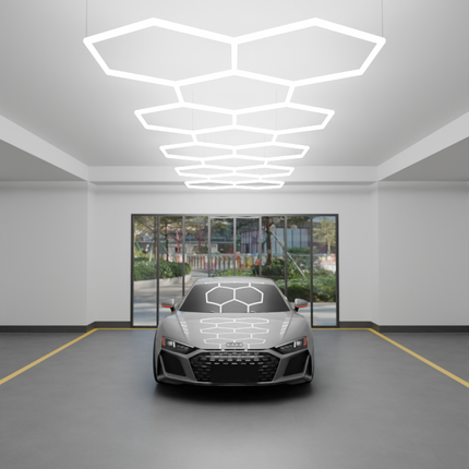 MINT LIGHTING | LED HEXGRID LIGHTING SYSTEM - 2.07m x 8.33m / 6.79ft x 27.23ft - 14 Grid
