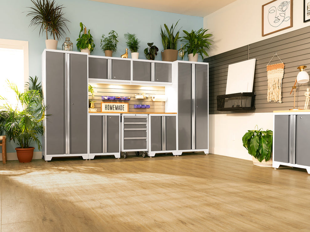 NewAge | Bold Series 7 Piece Cabinet Set with Tool, Base, Wall Cabinets and 30 in. Lockers