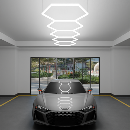 MINT LIGHTING | LED HEXGRID LIGHTING SYSTEM - 5.16m x 1.19m / 16.93ft x 3.91ft - 5 Straight