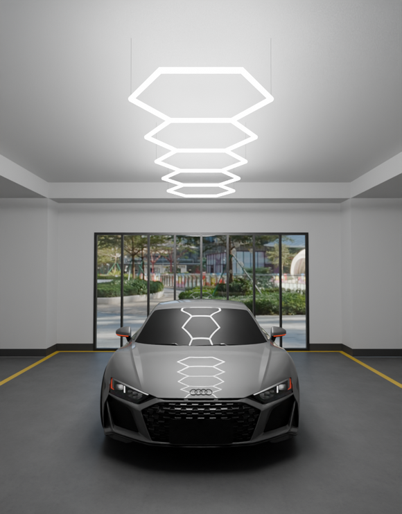 MINT LIGHTING | LED HEXGRID LIGHTING SYSTEM - 5.16m x 1.19m / 16.93ft x 3.91ft - 5 Straight