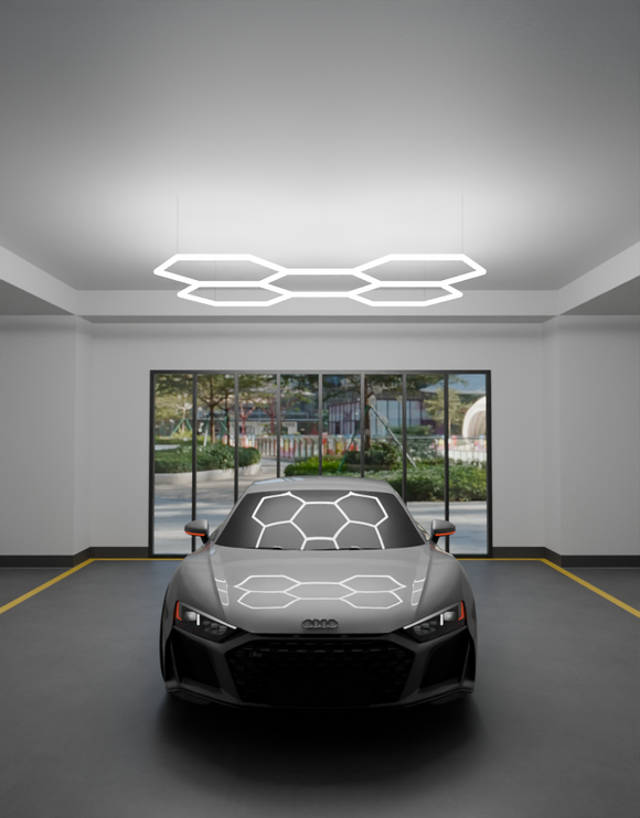MINT LIGHTING | LED HEXGRID LIGHTING SYSTEM - 2.06m x 2.9m / 5.51ft x 7.95ft - 5 Grid