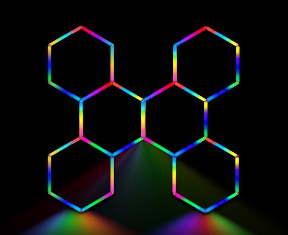 MINT LIGHTING | Polygonal Light V5.0 RGB — ZTF530-RGB | 8'4" × 3'4" | Smart RGB LED