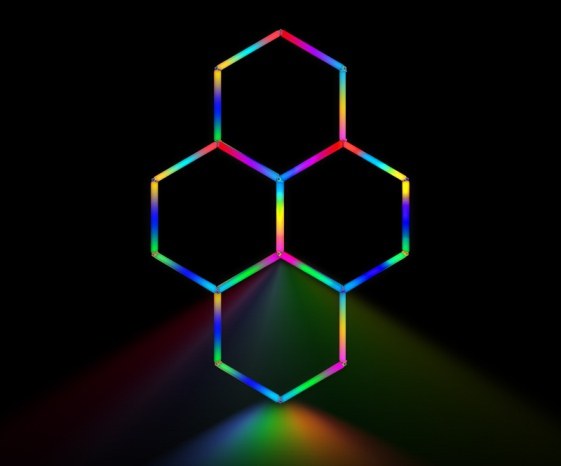MINT LIGHTING | Polygonal Light V5.0 RGB — ZTF563-RGB | 8'5" × 8'0" | Smart RGB LED
