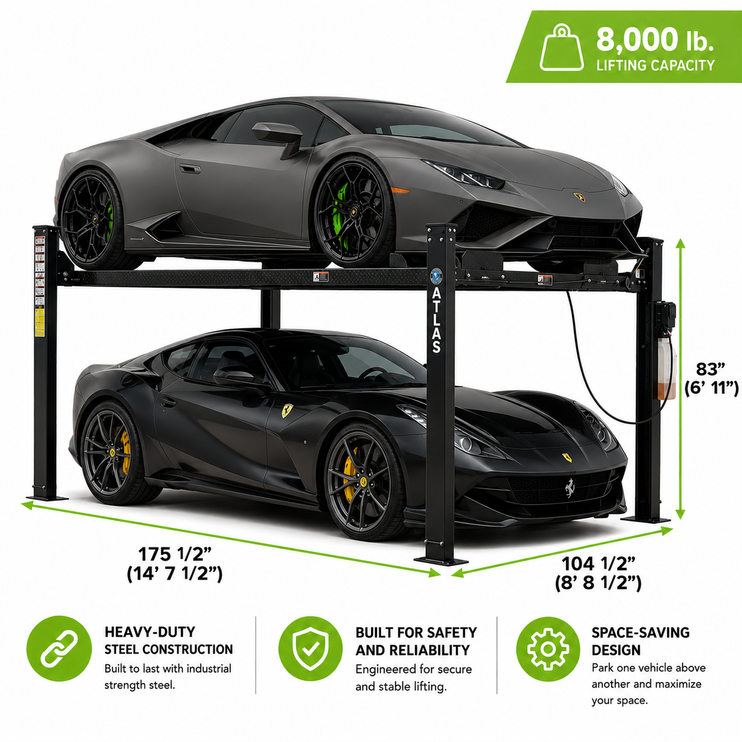 Apex 8 Hobbyist Four Post Lift - ALI Certified