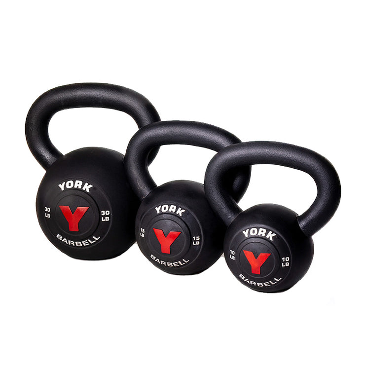 York Rubber Coated Cast-Iron Kettlebell