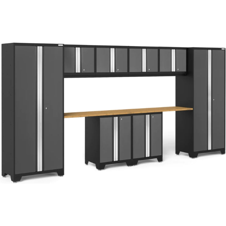 NewAge | Bold Series 10 Piece Cabinet Set with Base, Wall Cabinet, 30 in. Locker and Worktop
