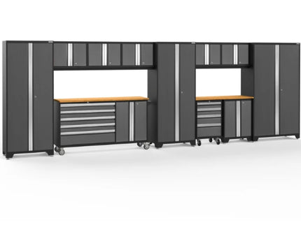 NewAge | Bold Series 12 Piece Cabinet Set with Project Center, Tool Drawer, Base, Wall Cabinets and Locker
