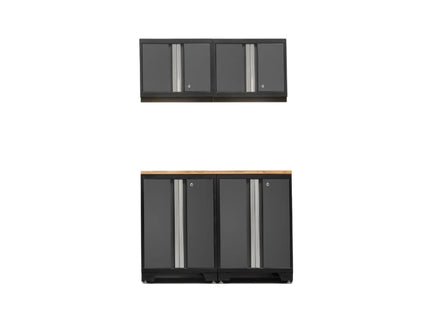 NewAge | Bold Series 5 Piece Cabinet Set with Base, Wall Cabinet and Worktop