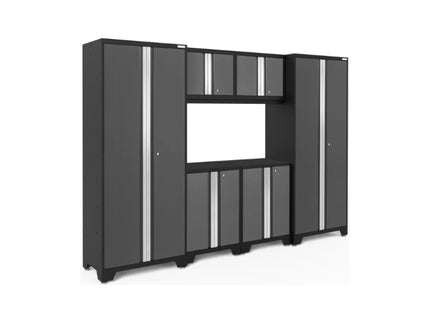 NewAge | Bold Series 6 Piece Cabinet Set with Base, Wall Cabinets and 30 in. Lockers