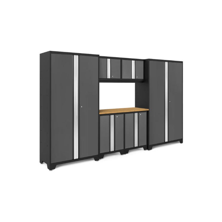 NewAge | Bold Series 8 Piece Cabinet Set with Project Center, Tool Drawer, Base, Wall Cabinets and Lockers