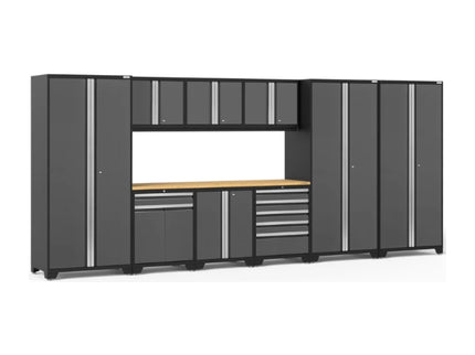 NewAge | Pro Series 10 Piece Cabinet Set with Lockers, Tool Drawer Cabinet and 84 in. Worktop