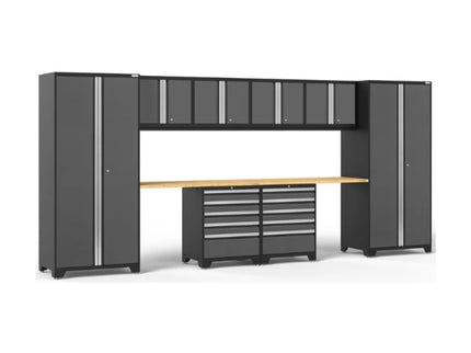 NewAge | Pro Series 10 Piece Cabinet Set with Lockers, Wall, Tool Drawer Cabinets, and 56 in. Worktop
