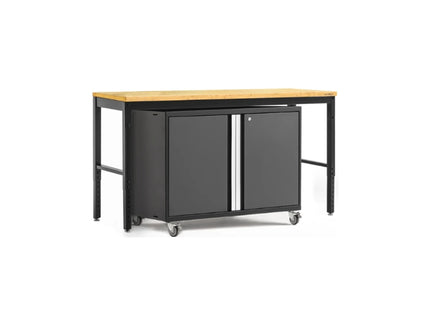 NewAge | Pro Series 2 Piece Cabinet Set with 84 in. Workbench and 42 in. Base Cabinet on Casters