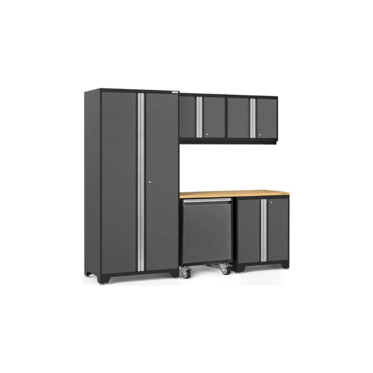 NewAge | Pro Series 6 Piece Cabinet Set with Base, Wall Cabinet, Locker and Utility Cart
